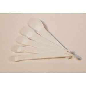 Vintage #3 White 5 Piece Measuring Spoons #2235 2234 2233 2232 2231